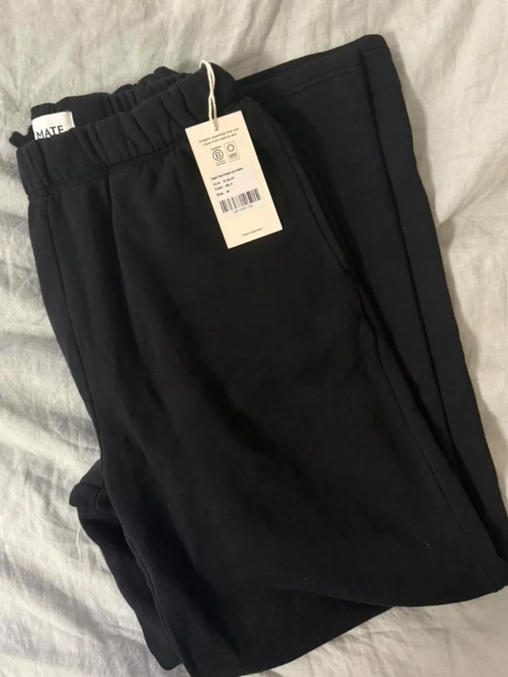 Mate the label organic fleece straight leg sweatpant black medium - Picture 3 of 6